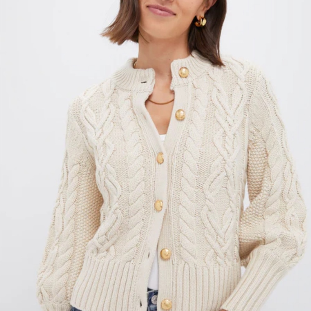 Tuckernuck Cream Cable Knit Cardigan
